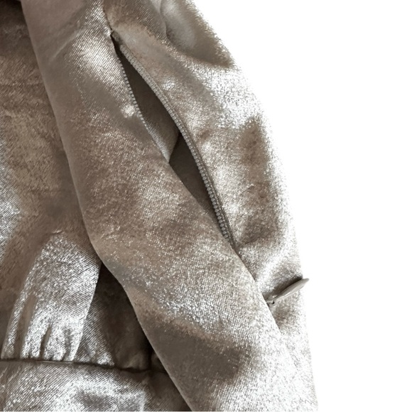 Banana Republic Monogram Metallic Blouson Dress NWT 16 Gold Sheen Party Cocktail - Picture 6 of 10